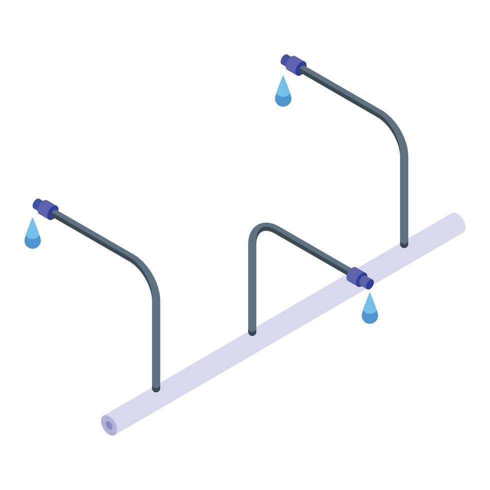 Wassersystem Symbol isometrischer Vektor. Gartenrohr vektor