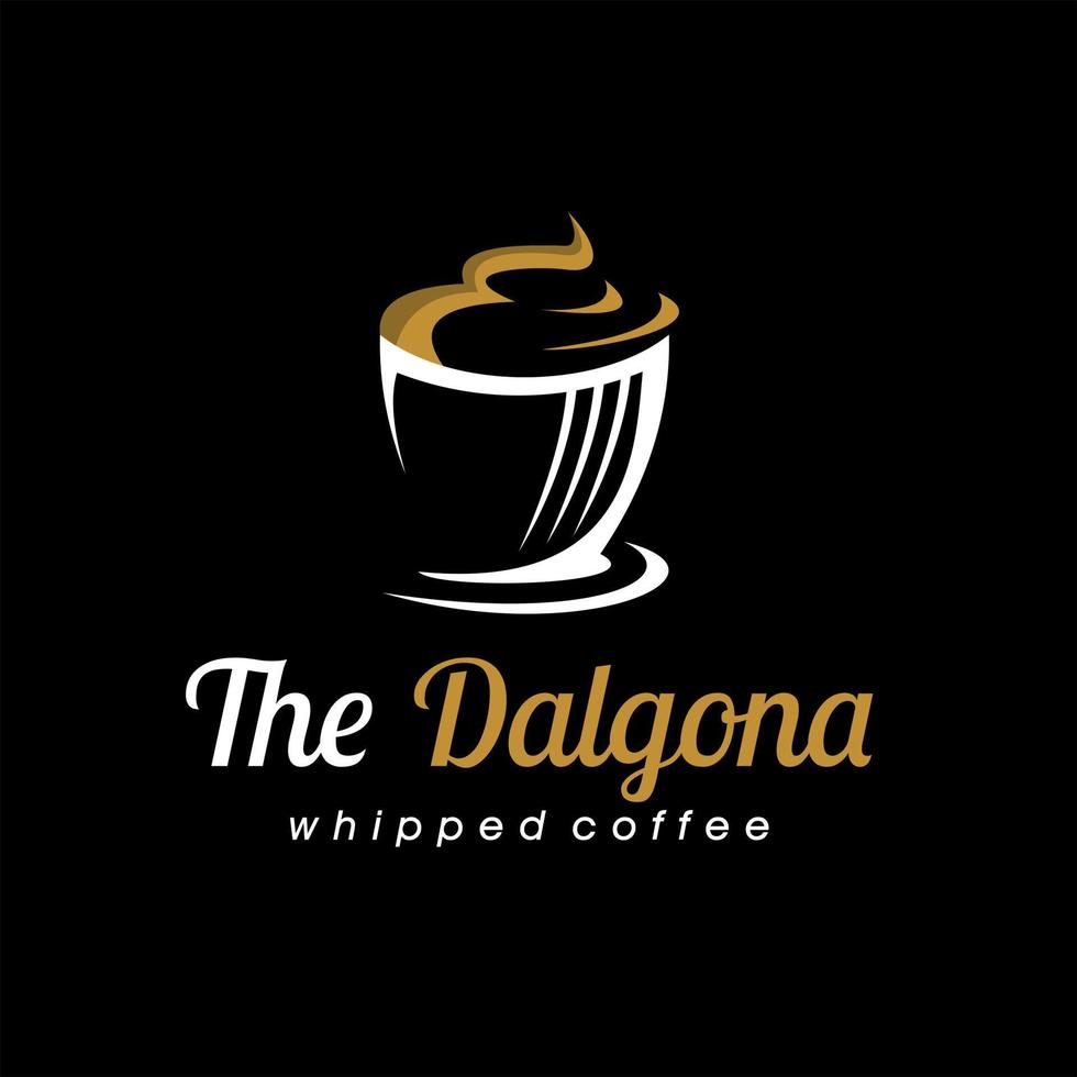Getränkelogo cremig aus Dalgona-Kaffee vektor