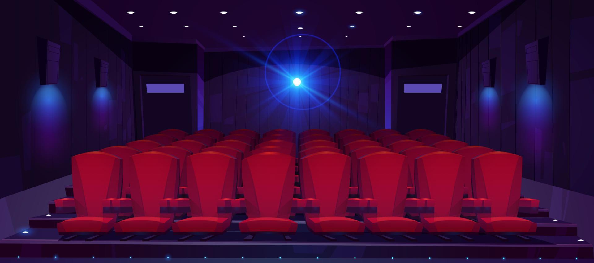film teater hall med sittplats rader för publik vektor
