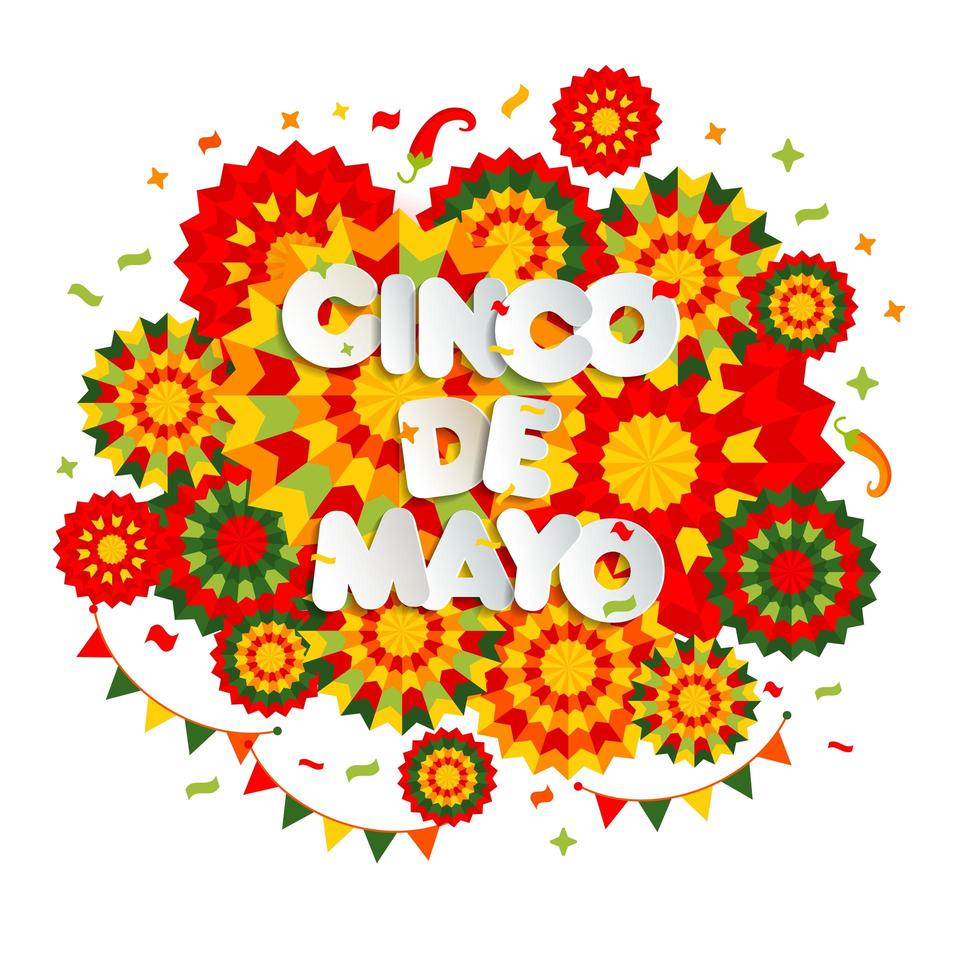 abstraktes cinco de mayo Design mit ethnischen Ornamenten vektor