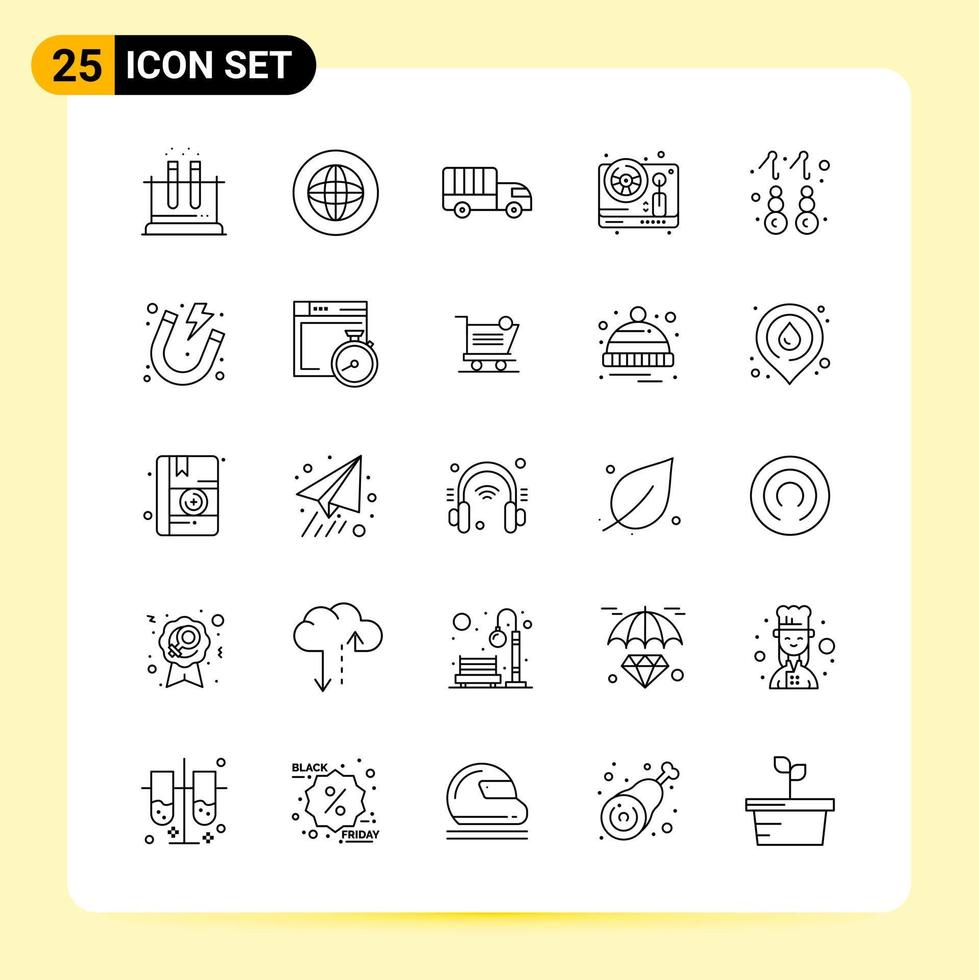 25 kreativ ikoner för modern hemsida design och mottaglig mobil appar. 25 översikt symboler tecken på vit bakgrund. 25 ikon packa. vektor