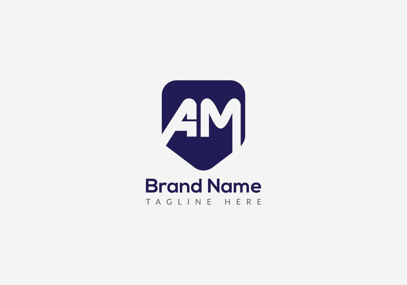 abstrakter am-Brief modernes initiales Logo-Design vektor