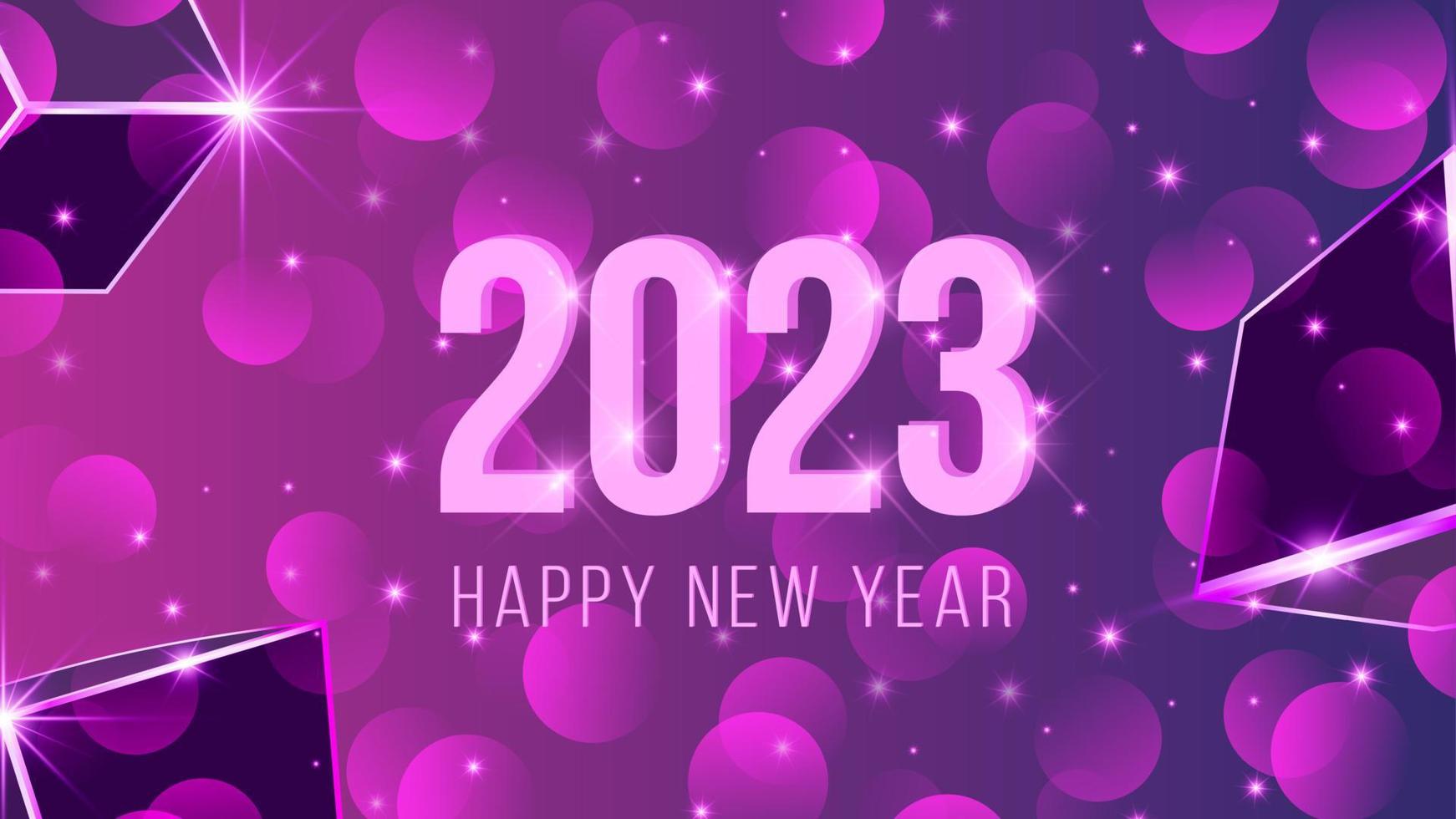 neujahr 2023 festlichkeit hintergrund eps 10 vektor mit textraum auf einer lila hintergrundvektorillustration feiert