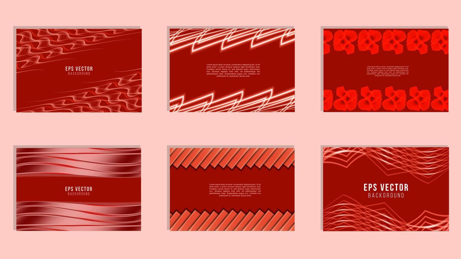 röd design presentation mall uppsättning abstrakt bakgrund för powerpoint, broschyr, webb, företag profil, varumärke, baner vektor