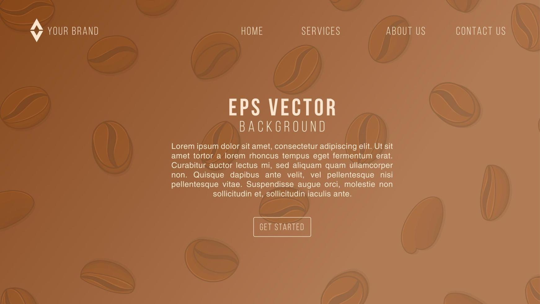 brun kaffe webb design abstrakt bakgrund citronsaft eps 10 vektor för hemsida, landning sida, Hem sida, webb sida, webb mall