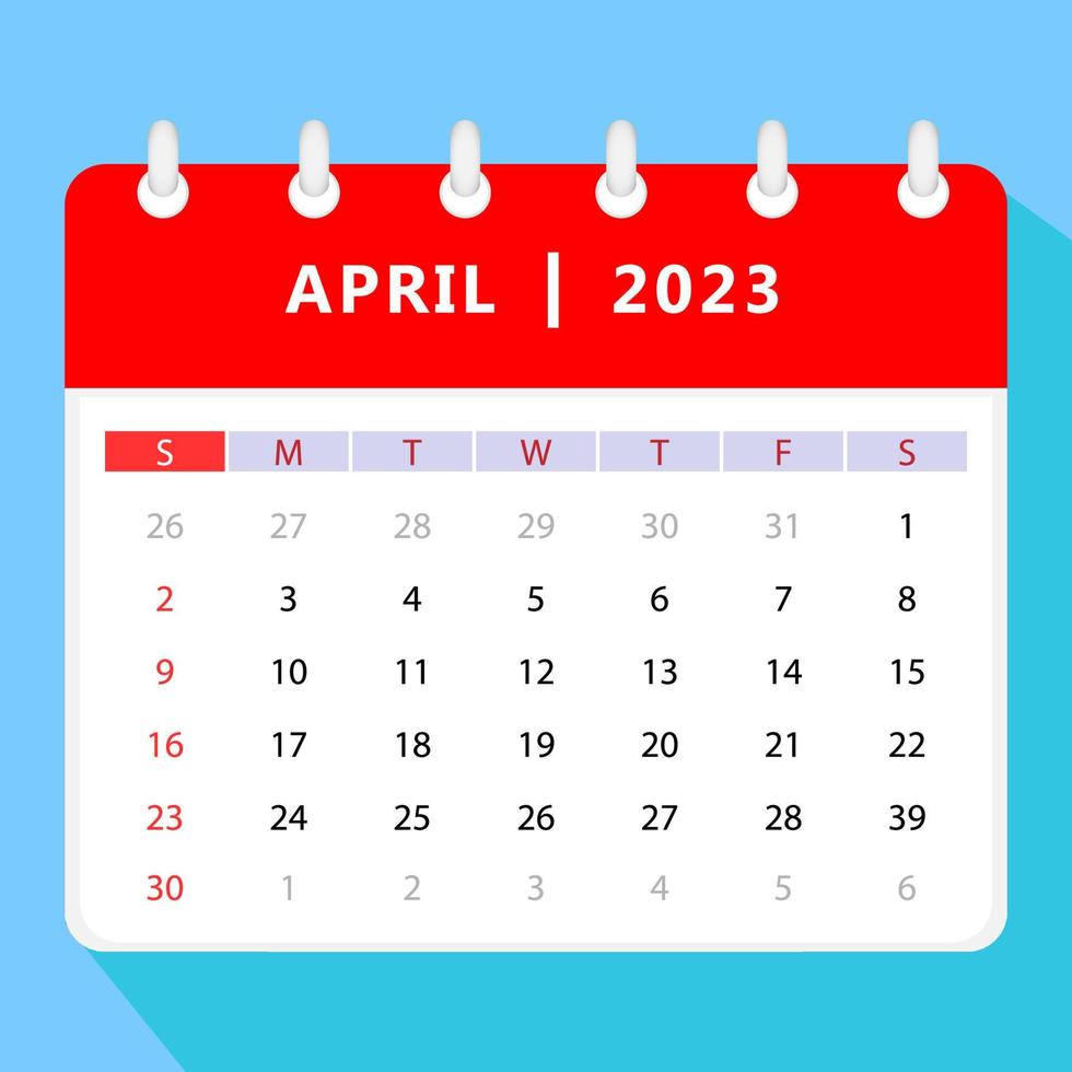 april 2023 kalender mall. vektor design.