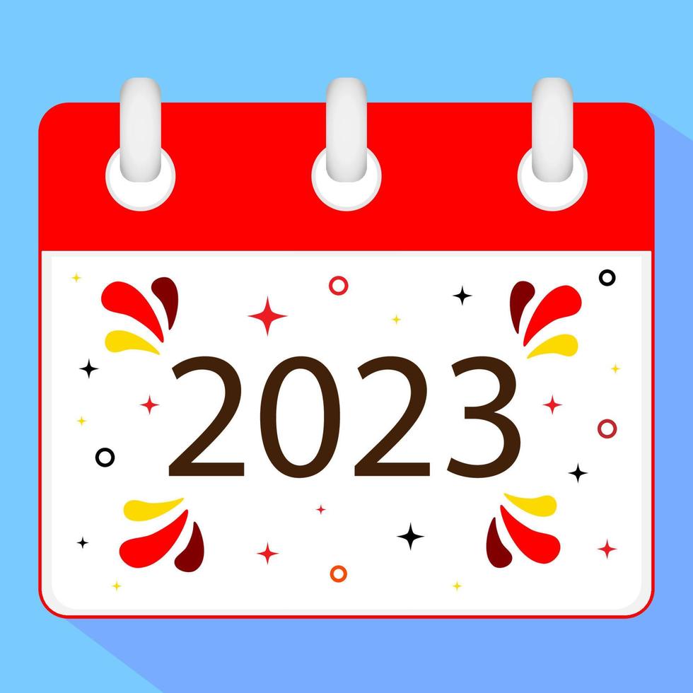 frohes neues jahr 2023. willkommener neuer kalender des jahres 2023. vektor