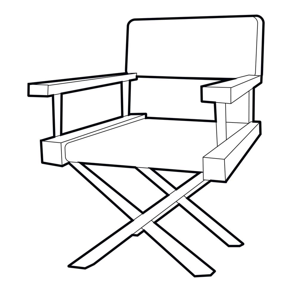 Symbol für den Stuhl des Filmregisseurs, Umrissstil vektor