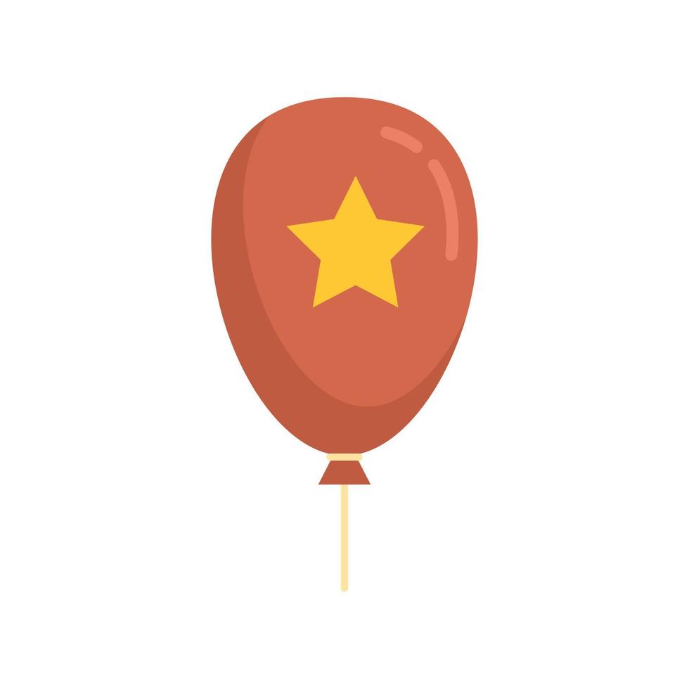 röd ballong stjärna ikon platt isolerat vektor