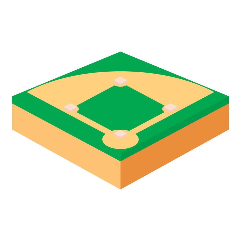 baseboll fält ikon, tecknad serie stil vektor