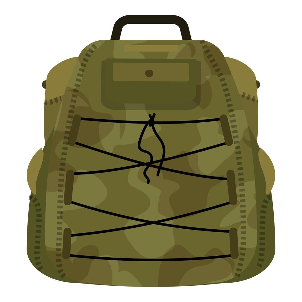 Jäger-Rucksack-Symbol Cartoon-Vektor. Jagdausrüstung vektor