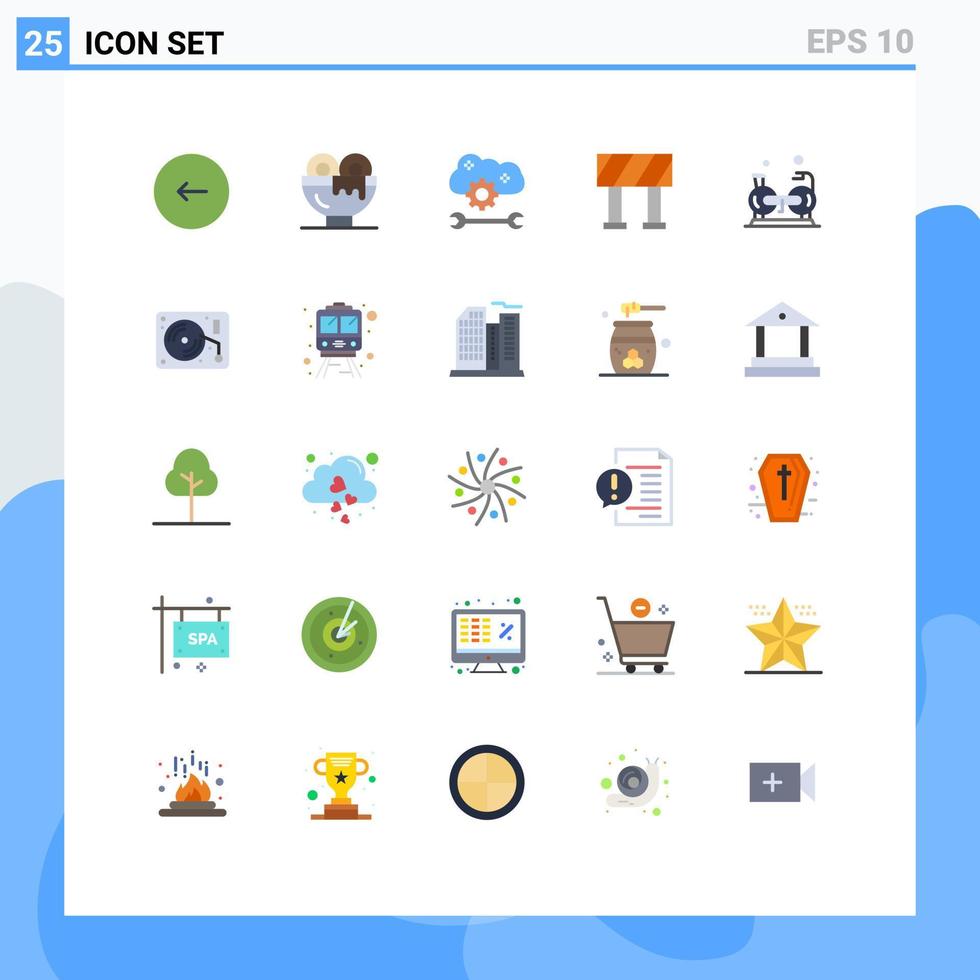piktogram uppsättning av 25 enkel platt färger av cykling blockera mat moln synkronisera inställningar moln service configure redigerbar vektor design element