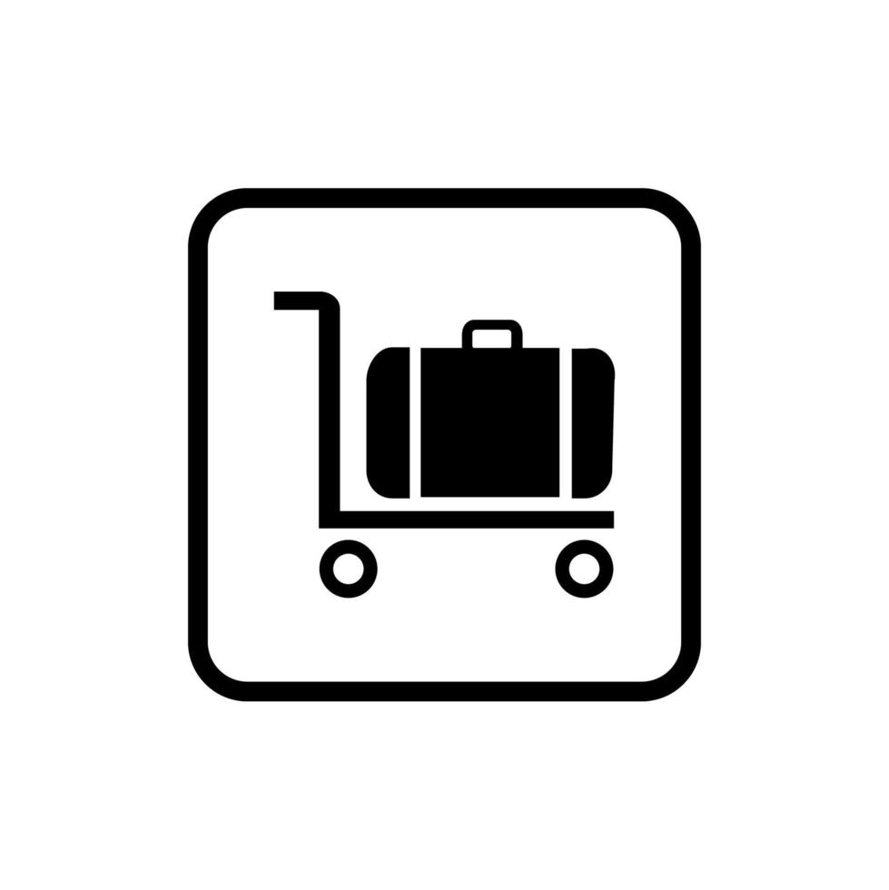 Koffer mit Trolley-Icon-Vektordesign vektor