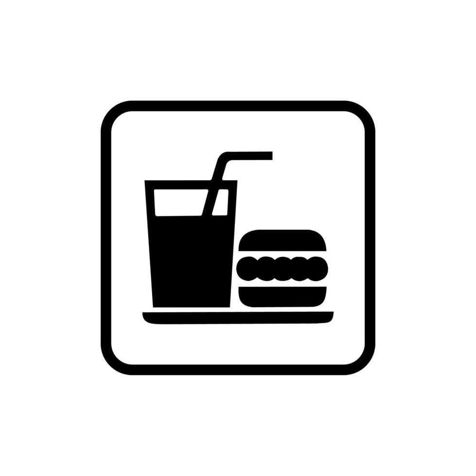 Gläser und Lebensmittel-Icon-Vektordesign, Ort zum Essen vektor