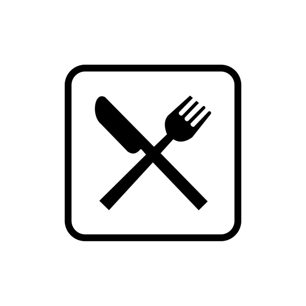 Löffel und Gabel Icon-Vektor-Design, Restaurant-Logo vektor