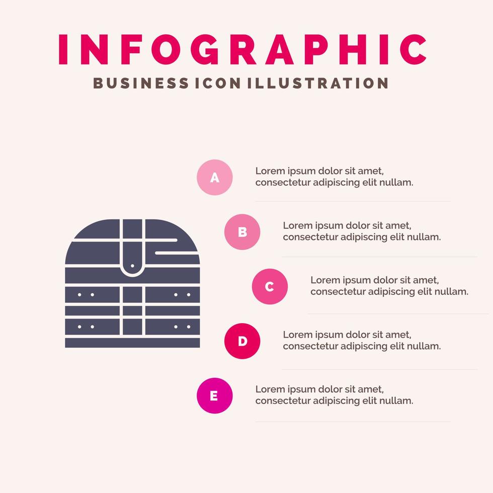 låda pengar irland säkerhet fast ikon infographics 5 steg presentation bakgrund vektor