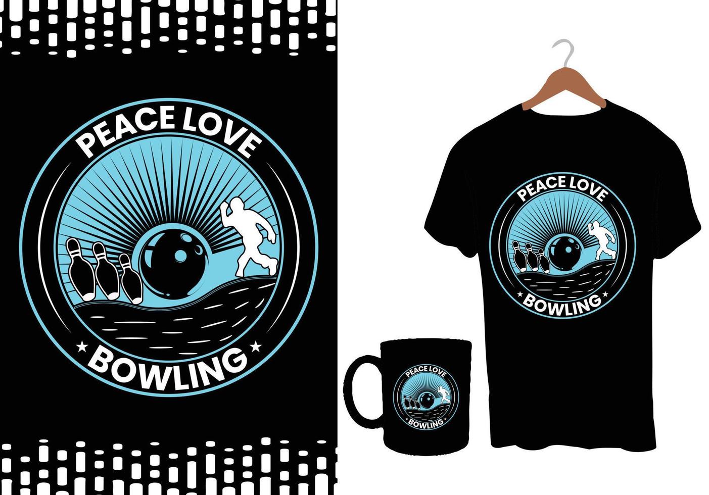 Bowling-Kugel-T-Shirt-Design vektor