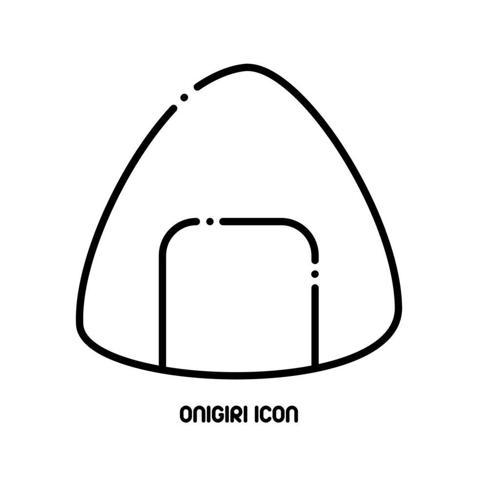 Onigiri-Vektorsymbol. japanisches essen sushi symbol strichzeichnungen. vektor