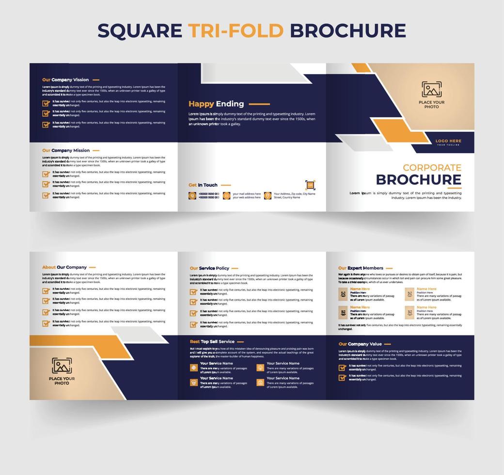 modernes quadratisches broschürenschablonendesign vektor