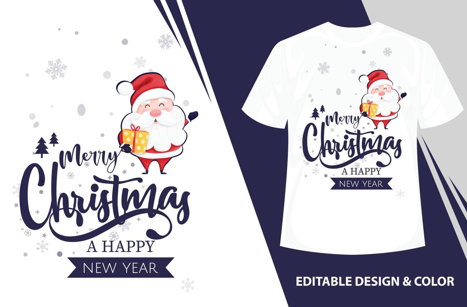 jul och ny år typografisk, xmas bakgrund med vinter- landskap, glad jul kort, vektor illustration, glad jul text kalligrafi isolerat på vit bakgrund
