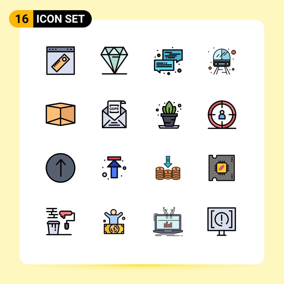 modern uppsättning av 16 platt Färg fylld rader och symboler sådan som fordon service dyr offentlig meddelande redigerbar kreativ vektor design element