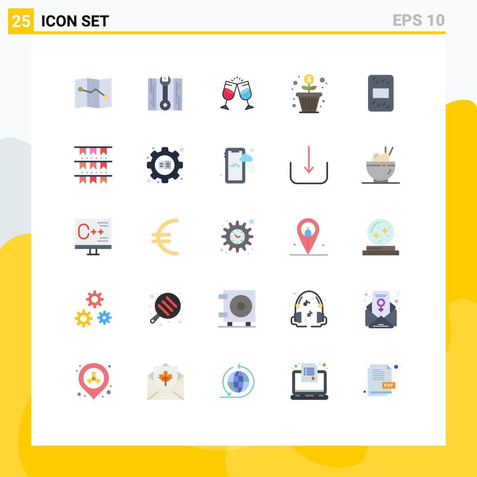 uppsättning av 25 modern ui ikoner symboler tecken för amerikan injekteringsbruk romantisk spannmål pengar redigerbar vektor design element
