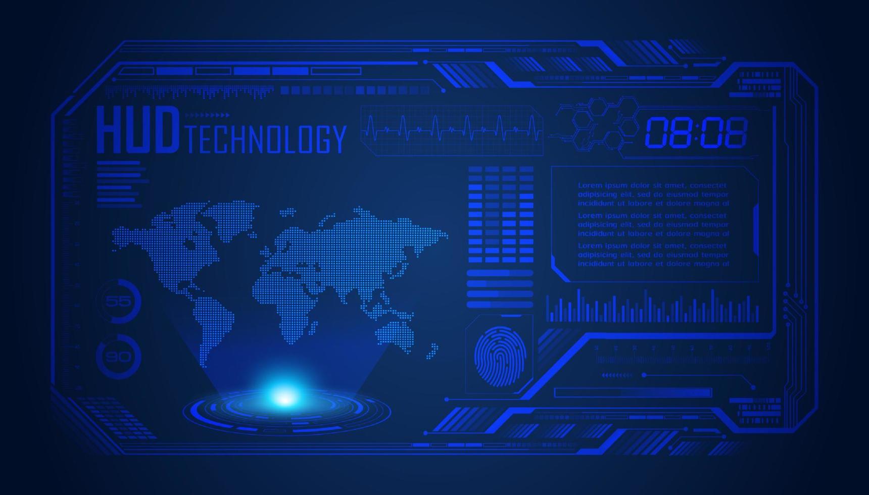 modern hud teknologi skärm bakgrund vektor