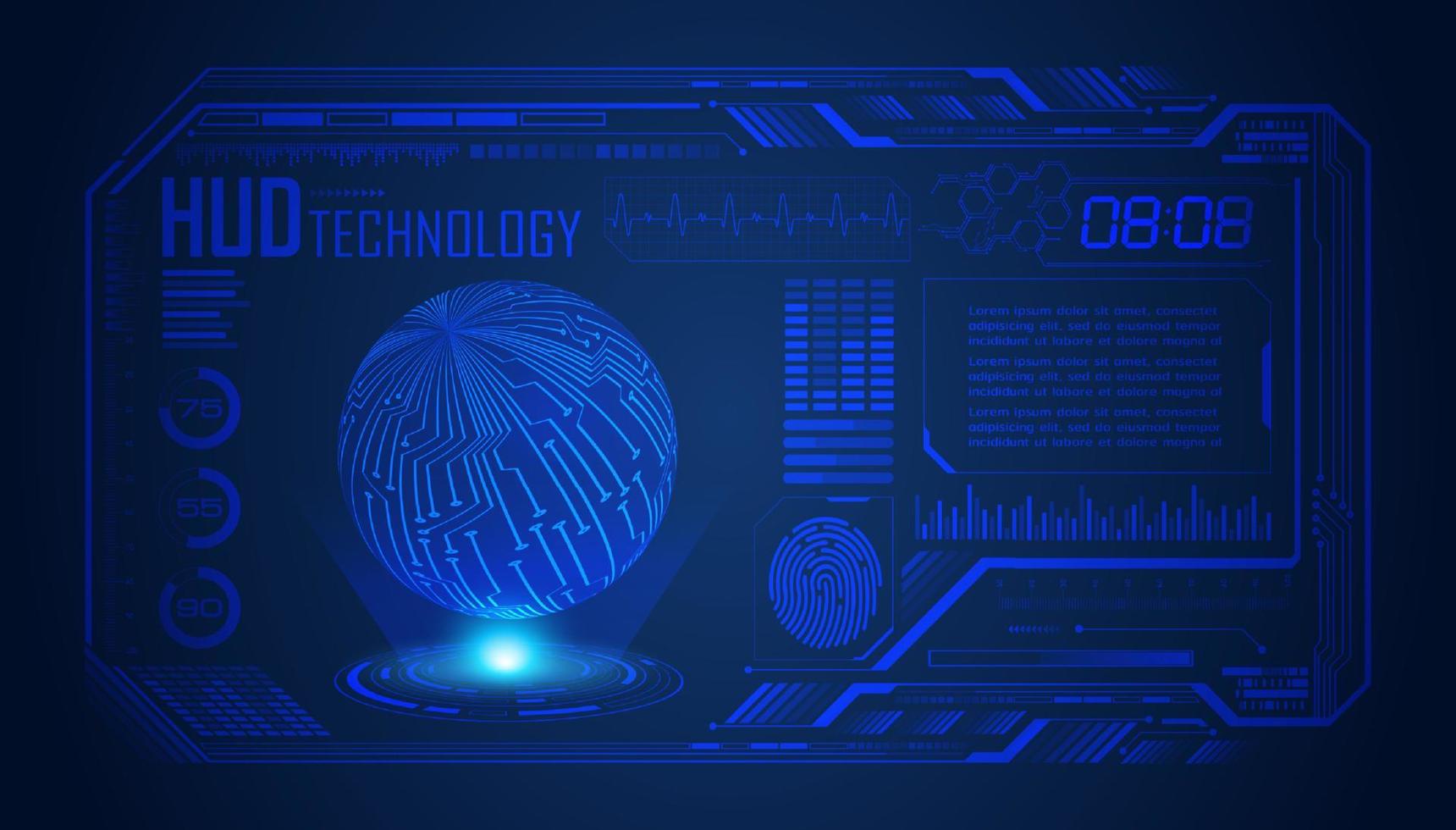 modern hud teknologi skärm bakgrund vektor