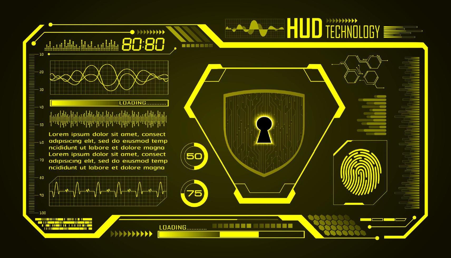 modern hud teknologi skärm bakgrund vektor