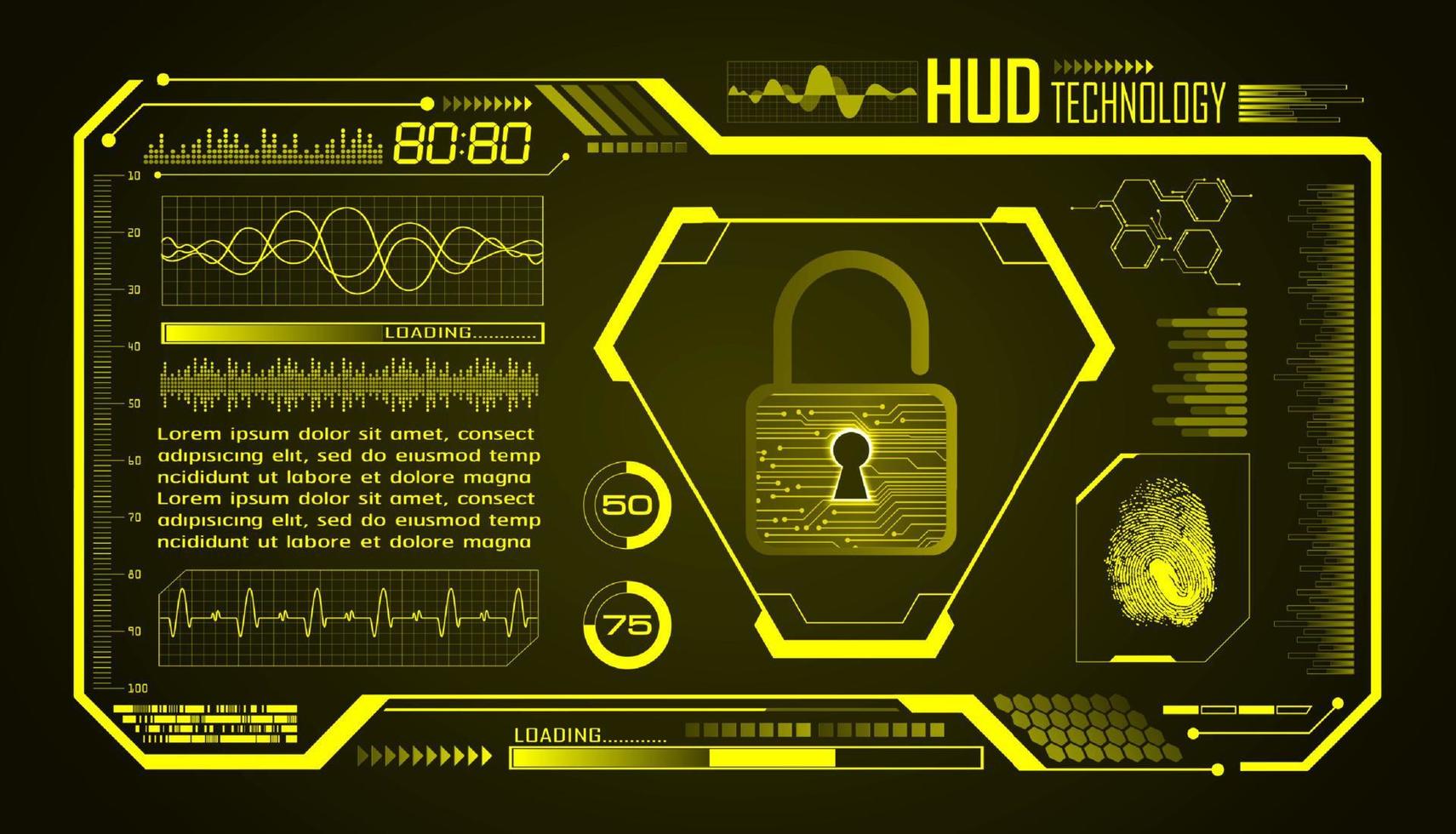 modern hud teknologi skärm bakgrund vektor