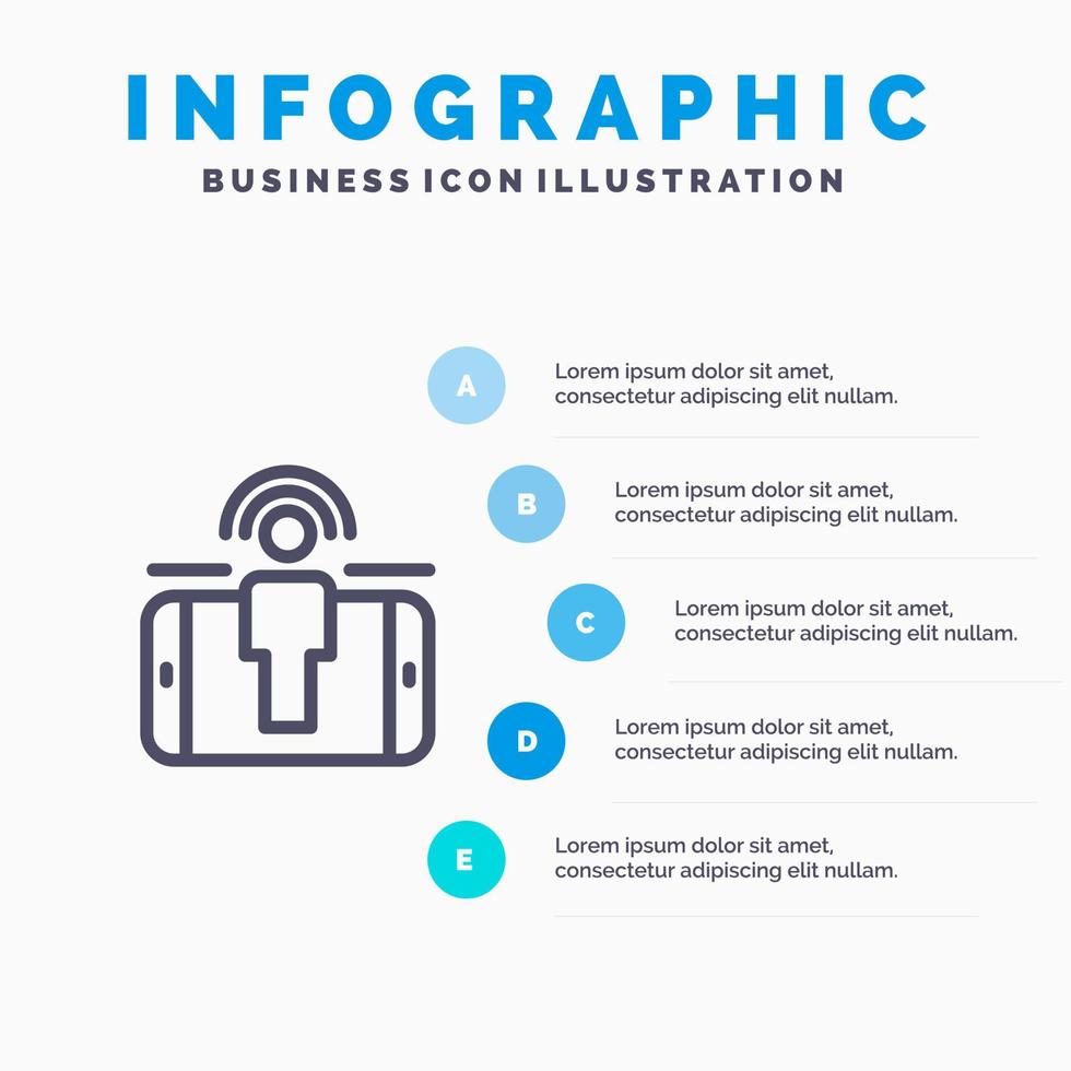 engagemang användare användare engagemang marknadsföring linje ikon med 5 steg presentation infographics bakgrund vektor