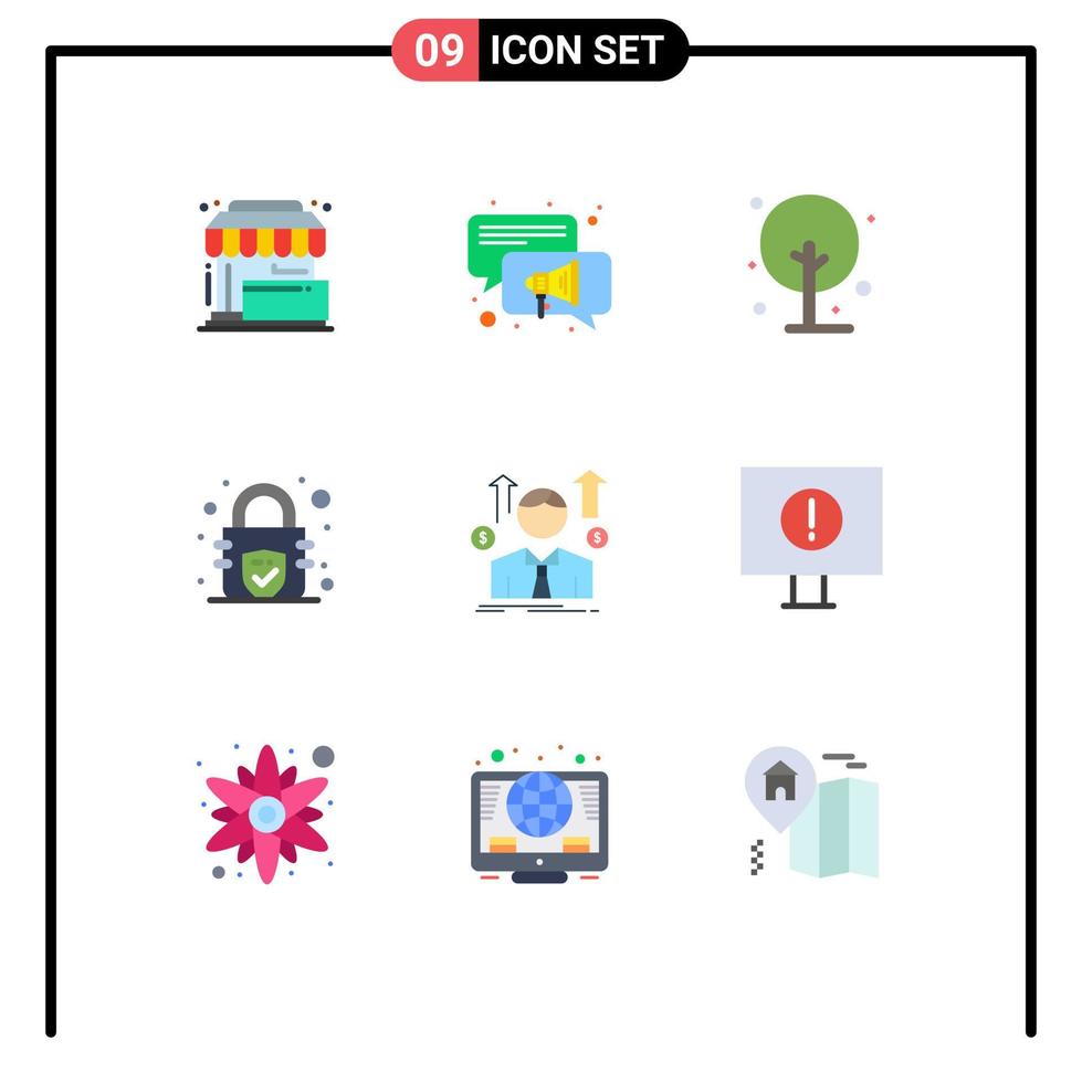 modern uppsättning av 9 platt färger pictograph av avatar företag bruka säkerhet kryptering redigerbar vektor design element