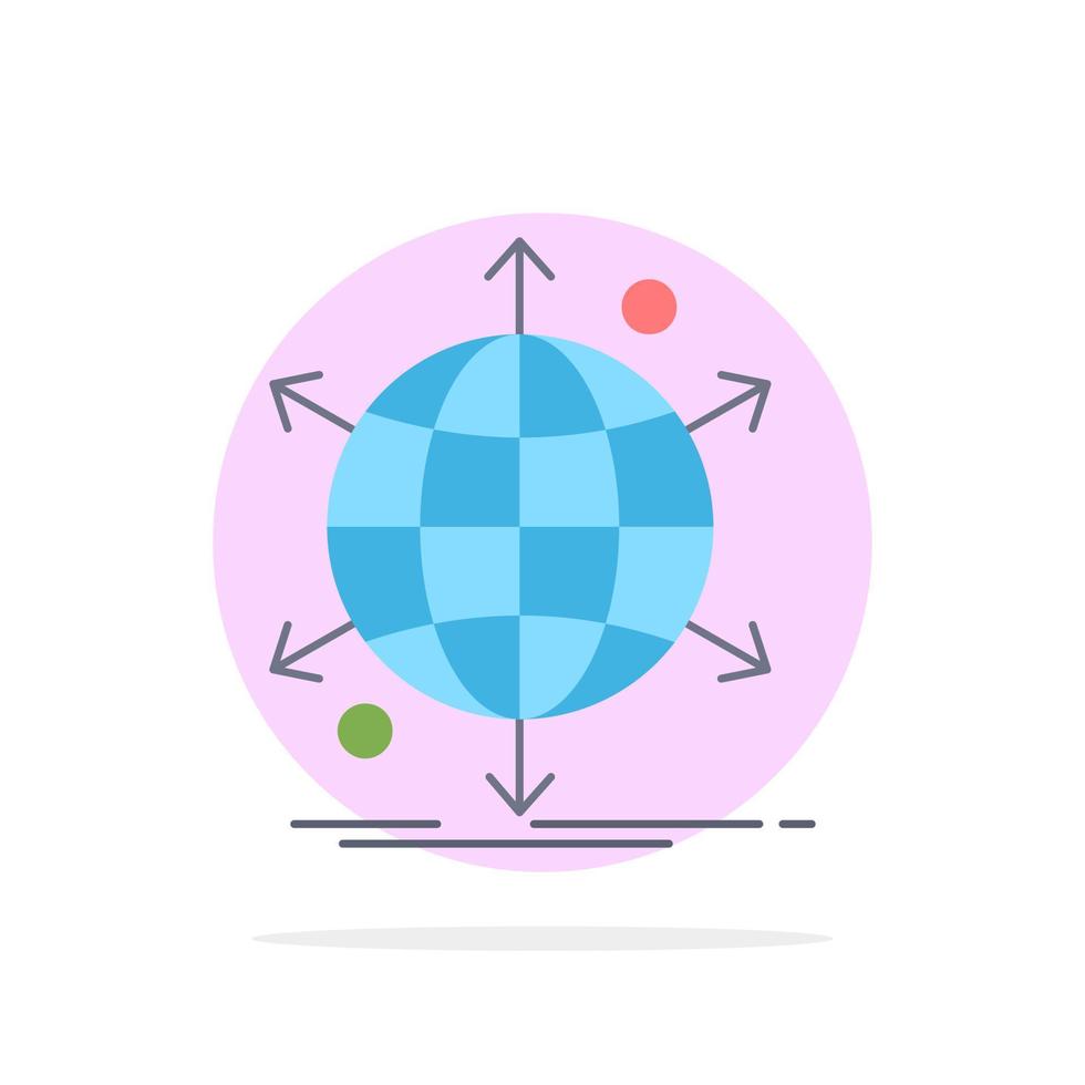 Business International Net Network Web flacher Farbsymbolvektor vektor