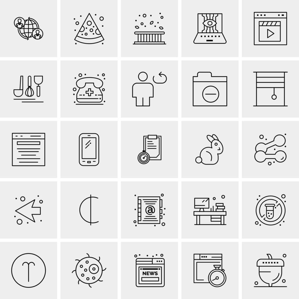 25 universelle Business-Icons Vektor kreative Icon-Illustration zur Verwendung in Web- und Mobilprojekten