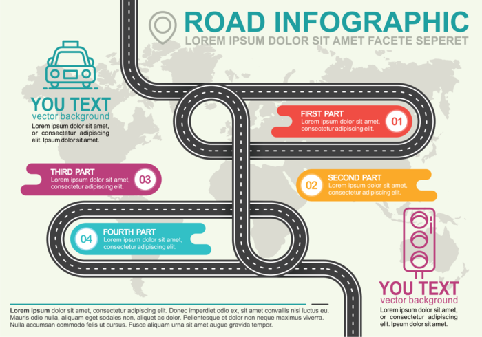 Roadmap Infografisch vektor