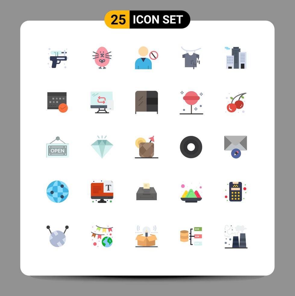 platt Färg packa av 25 universell symboler av företag hängande avatar torkning användare redigerbar vektor design element