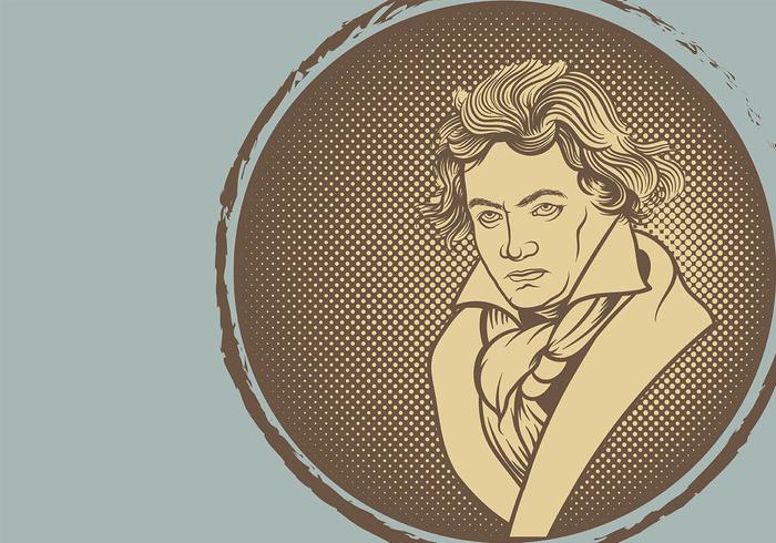 Beethoven Illustration Vektor Bakgrund