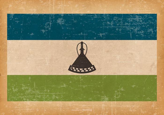 Grunge flagga av Lesotho vektor
