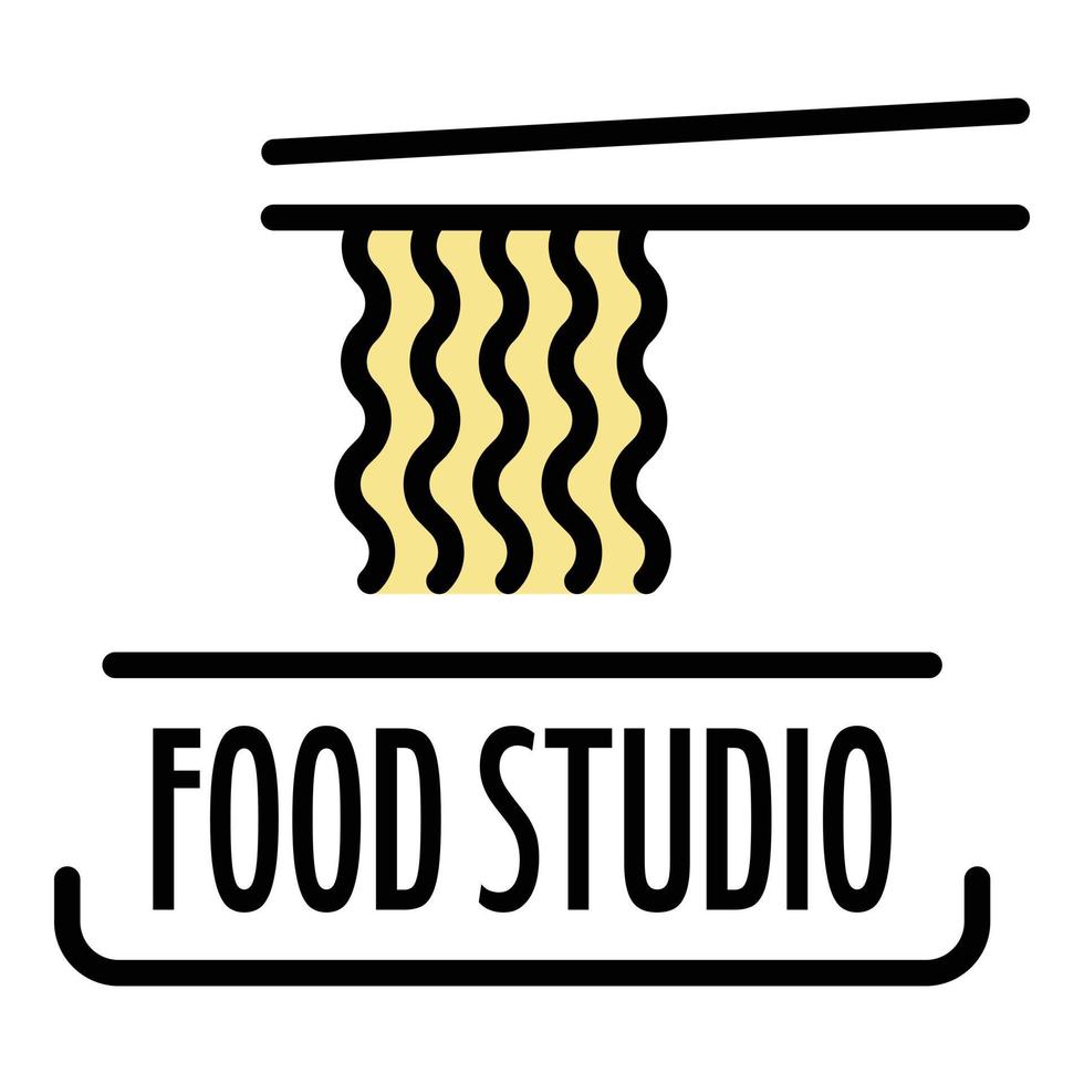 Food Studio Pasta-Logo, Umrissstil vektor