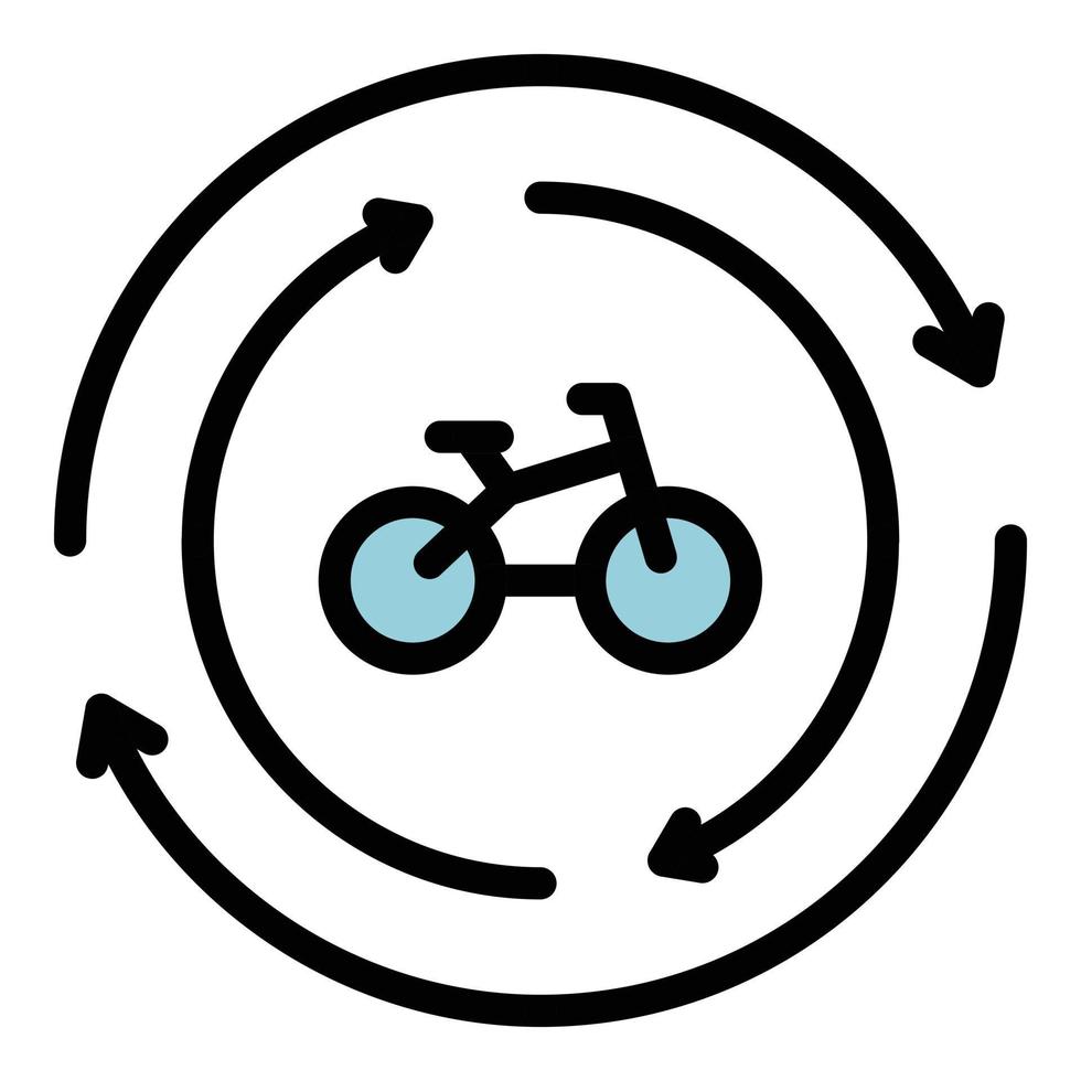 hyra cykel ikon Färg översikt vektor