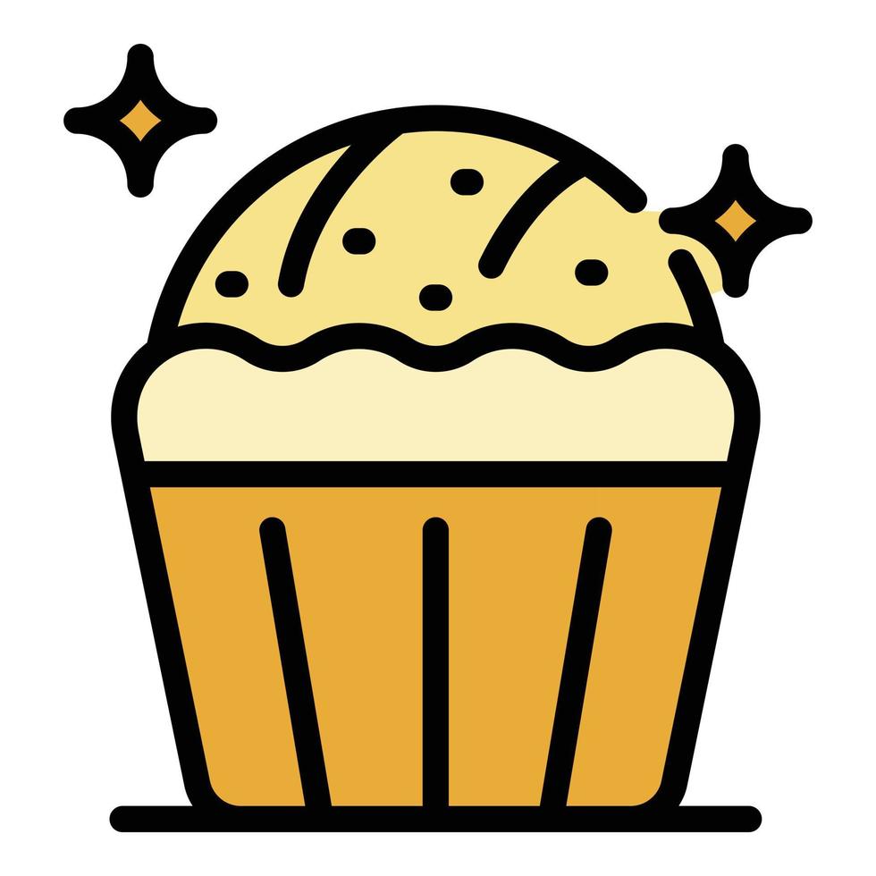muffin ikon Färg översikt vektor