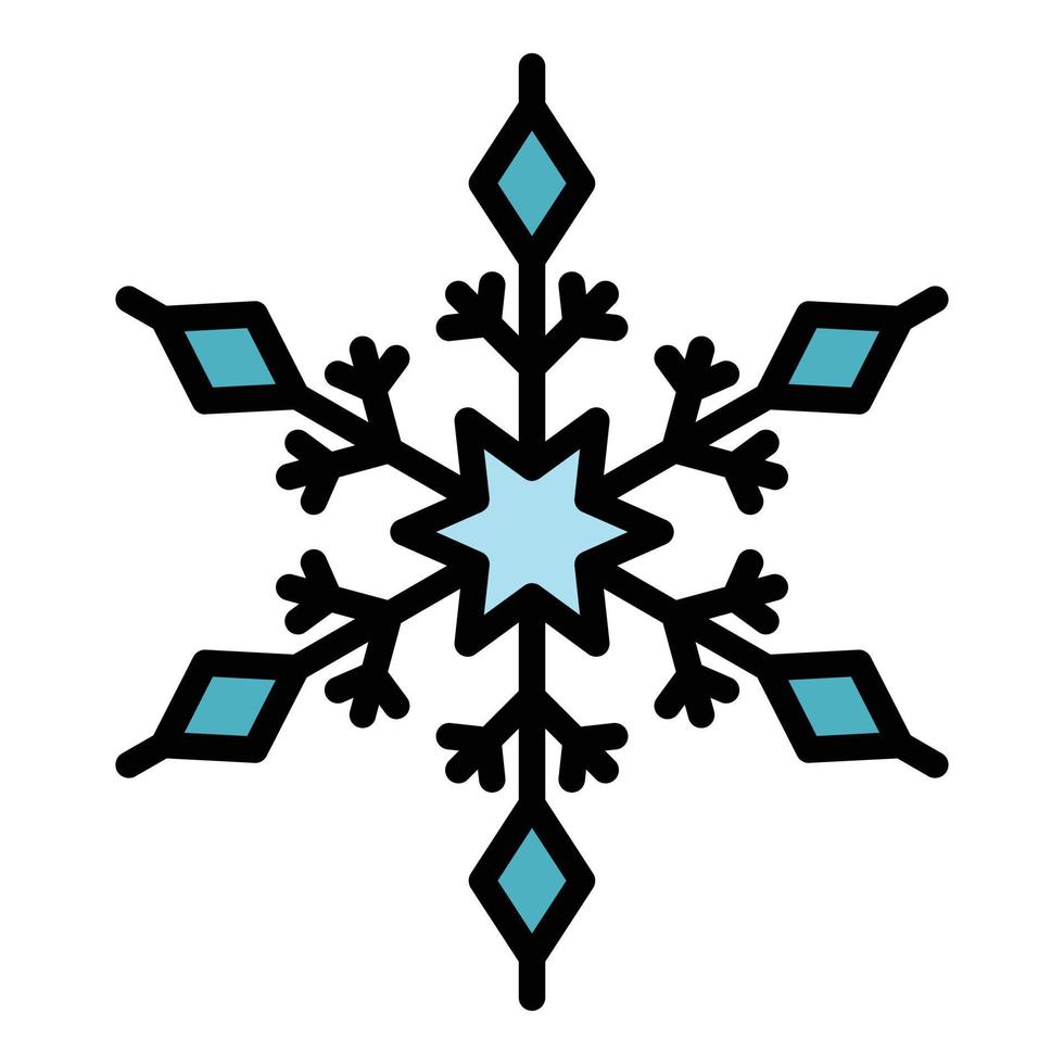 snöflinga form ikon Färg översikt vektor