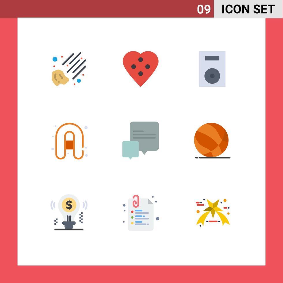moderner satz von 9 flachen farben und symbolen wie konversationsreisegeräte camping plattenspieler editierbare vektordesignelemente vektor