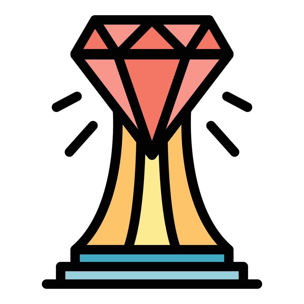 glänzender Diamant-Cup-Symbol Farbumrissvektor vektor