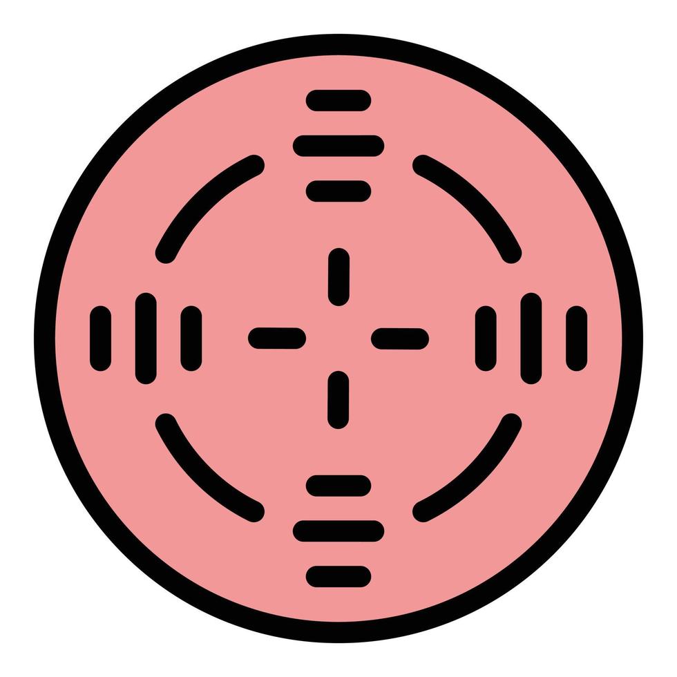Fadenkreuz Zielsymbol Farbumrissvektor vektor