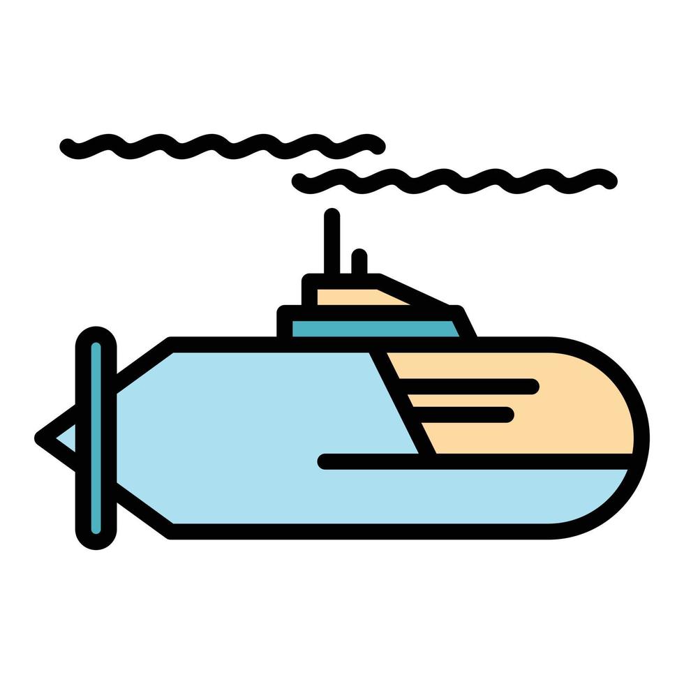 Reise-U-Boot-Symbol Farbumrissvektor vektor