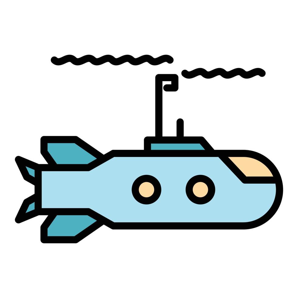 u-båt vapen ikon Färg översikt vektor