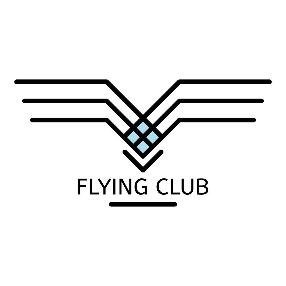 flygande klubb logotyp, översikt stil vektor