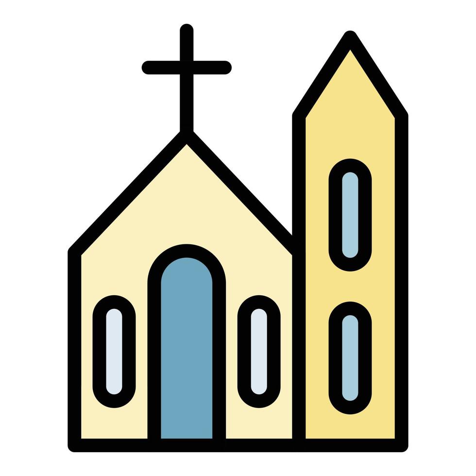 Kirchensymbol Farbumrissvektor vektor