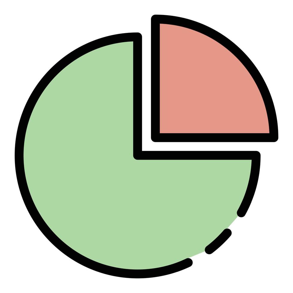 Kreis und Viertel Symbol Farbe Umriss Vektor